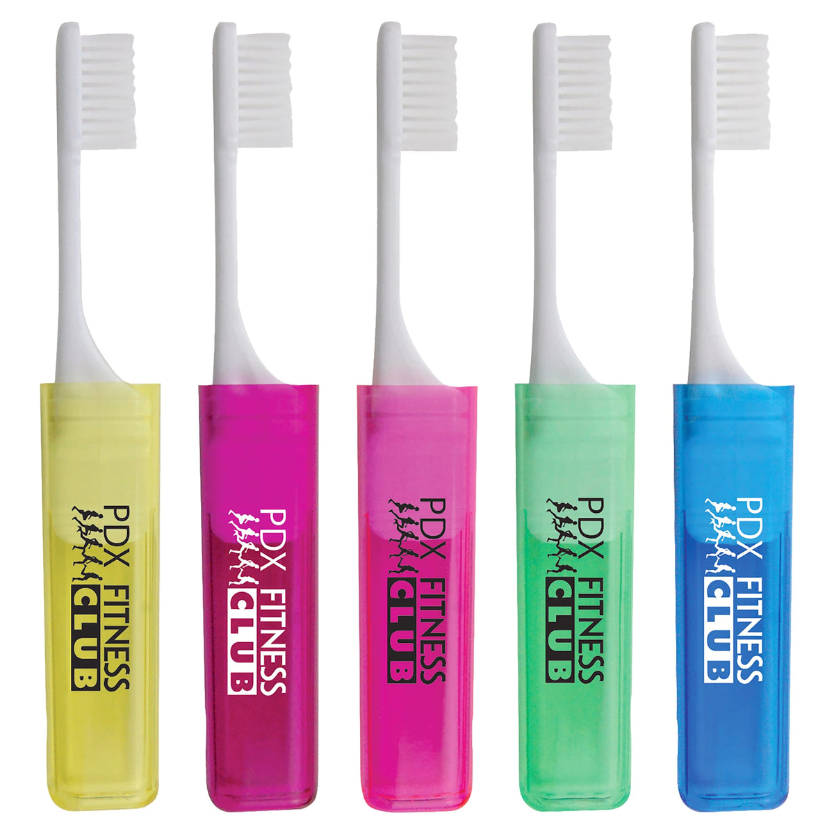 Travel Toothbrush with Head that Stores in the Handle - Green - Front