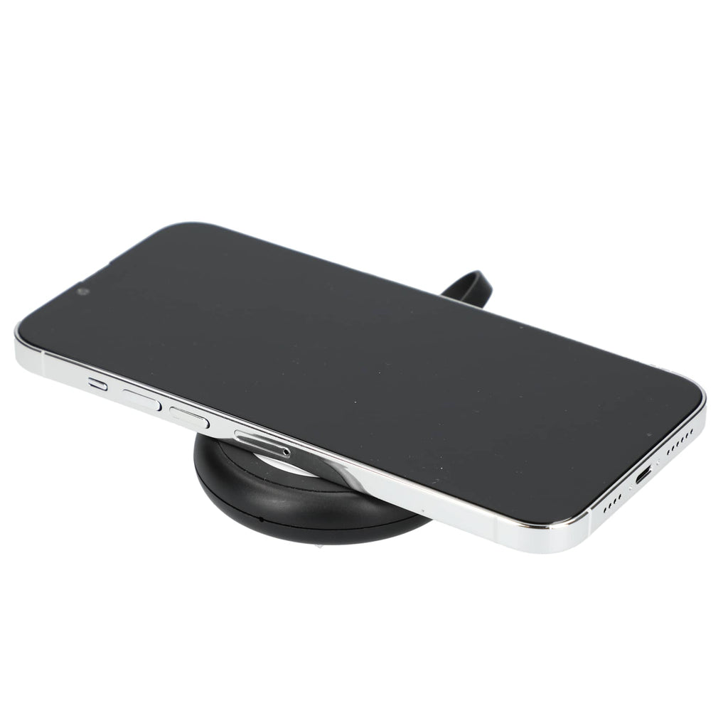 Travel Wireless Charger for Phone, Earbuds and Watch, 15W - Black - Left Angle