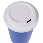 Traveler Double-Wall Coffee Cup with Sip-Through Lid, 16 oz - Royal - Detail