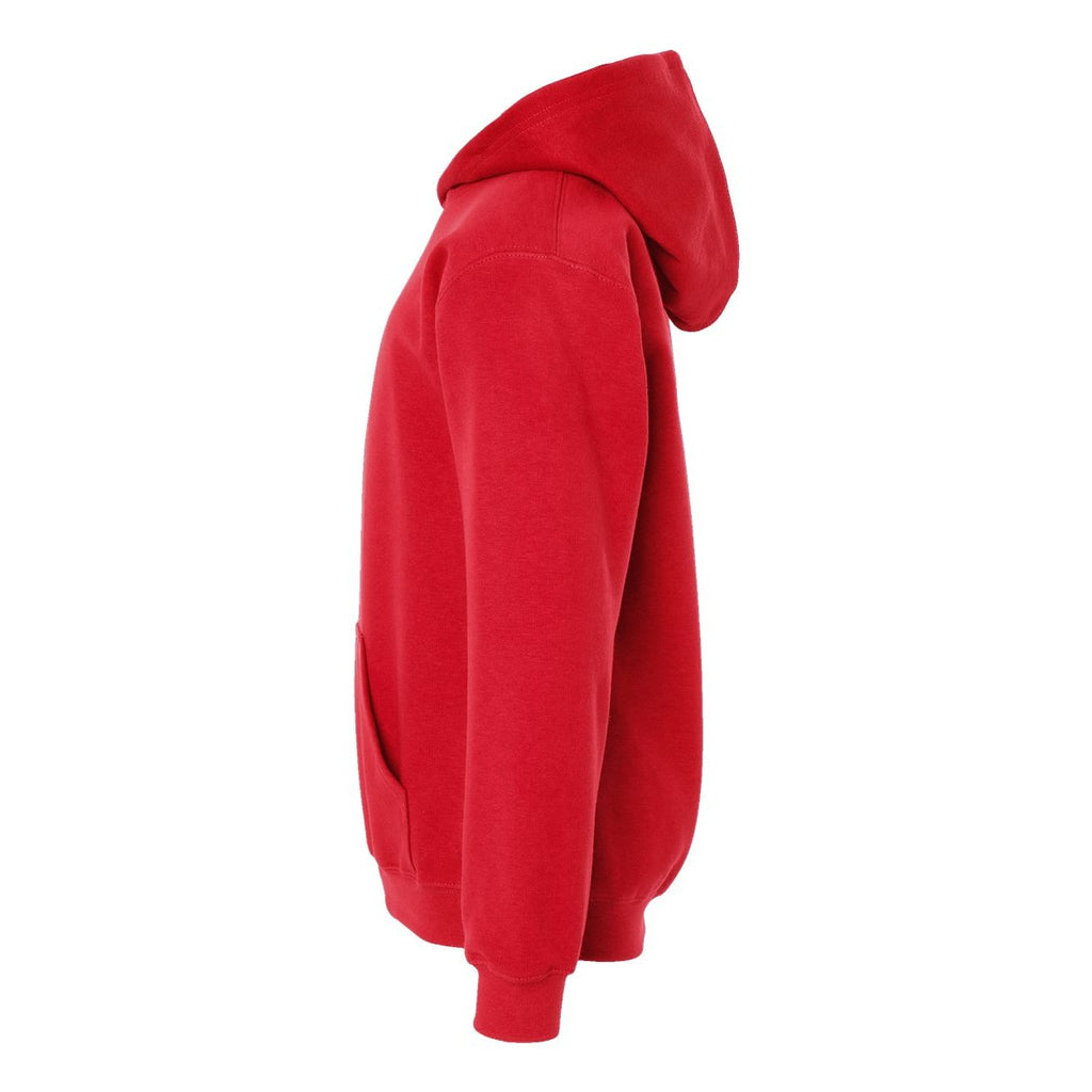 Tultex Youth Hooded Sweatshirt Full Color - Red - Direct Side