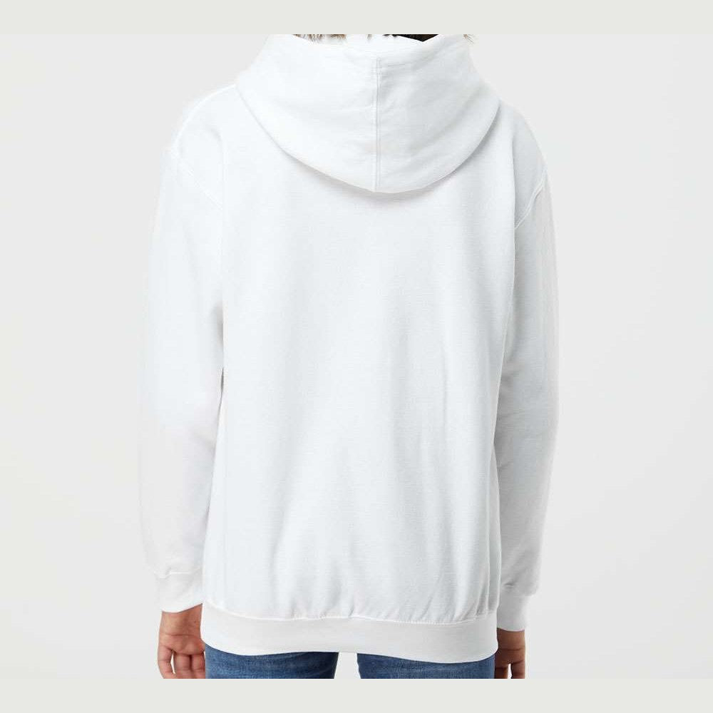 Tultex Youth Hooded Sweatshirt Full Color - White - On Model Back