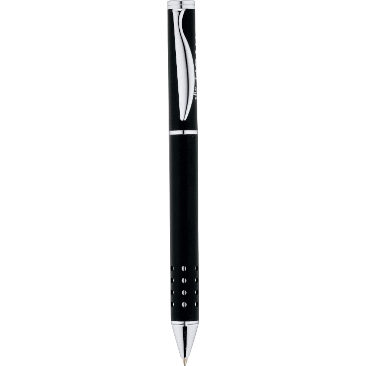 Tuscany Brass Ballpoint with Chrome Cutouts - Black - Front 2