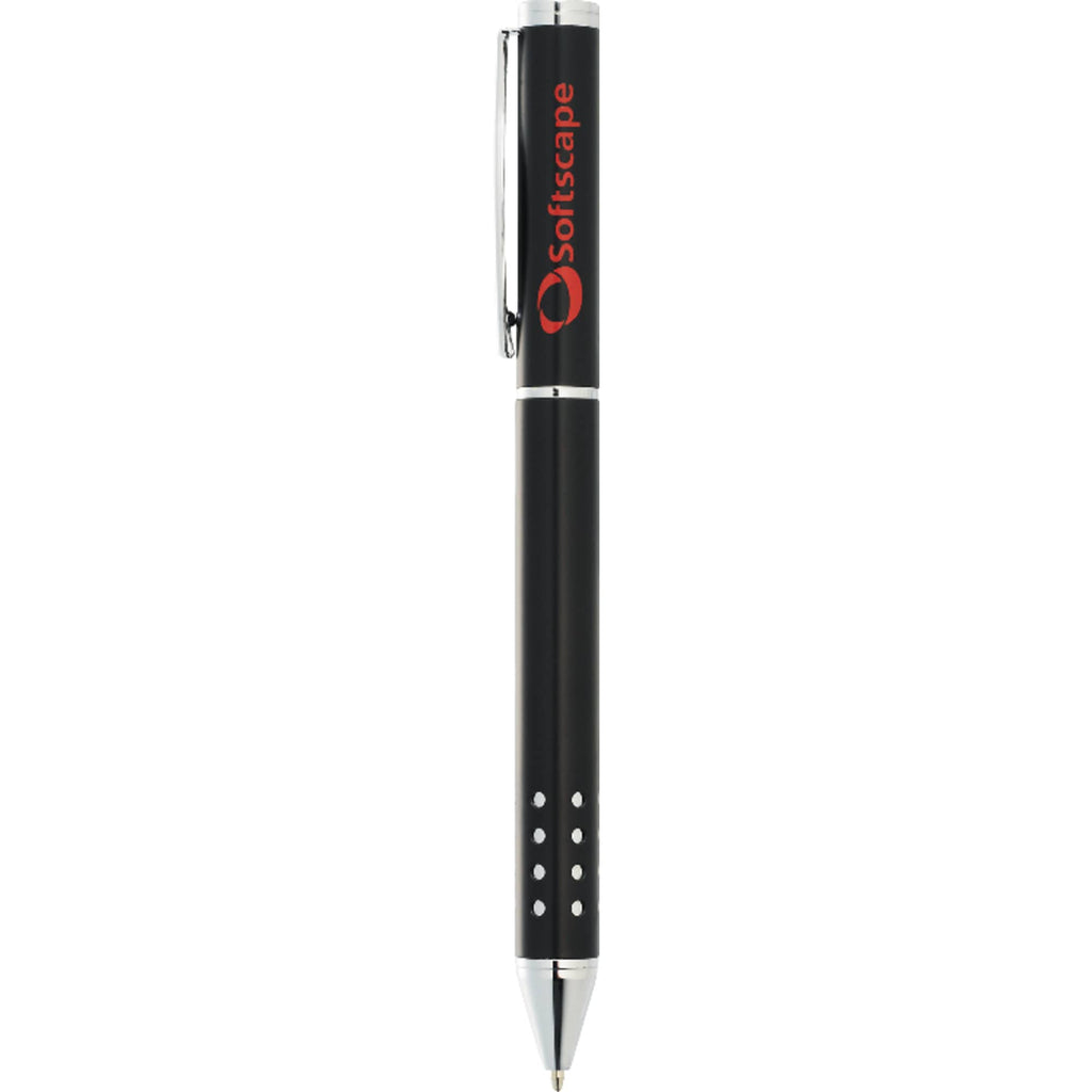 Tuscany Brass Ballpoint with Chrome Cutouts - Black - Front