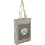 Two Tone Recycled Cotton Tote with Slash Pocket Full Color - Natural/Black - Right Angle