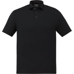 UNTUCKit Performance Knit Polo for Men Embroidery - Black - Front