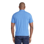 UNTUCKit Performance Knit Polo for Men Embroidery - China Blue - Back On Model