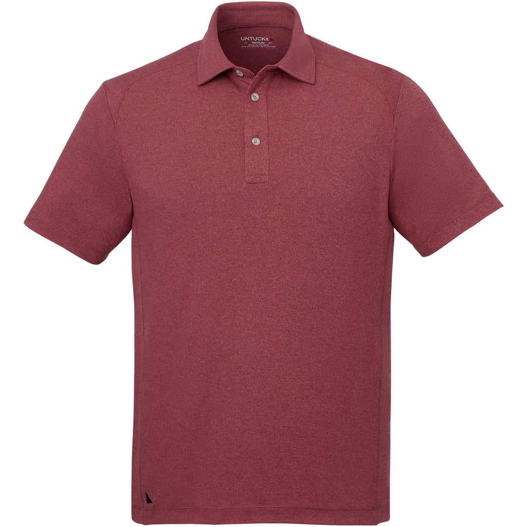 UNTUCKit Performance Knit Polo for Men Embroidery - Red - Front