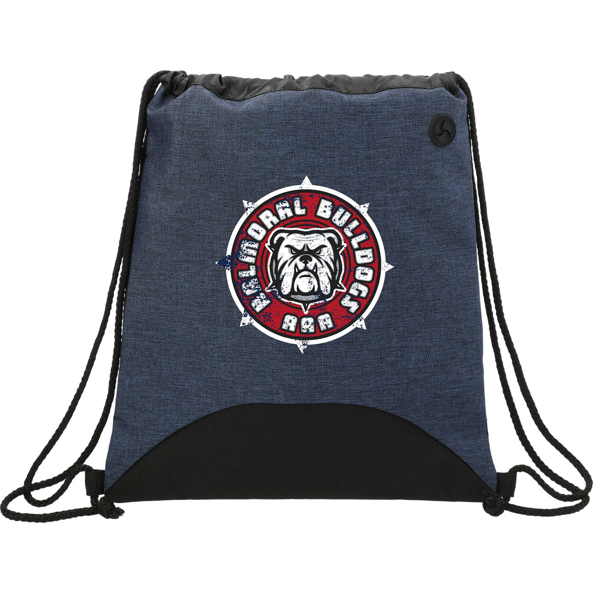 Urban PolyCanvas Drawstring Bag with Earbud Port Full Color - Navy - Front