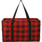 Utility Tote in Buffalo Plaid Full Color - Red/Black - Back