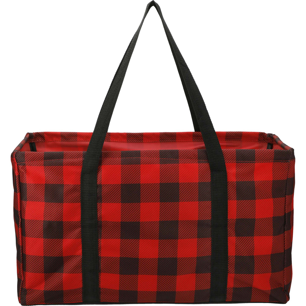 Utility Tote in Buffalo Plaid Full Color - Red/Black - Back