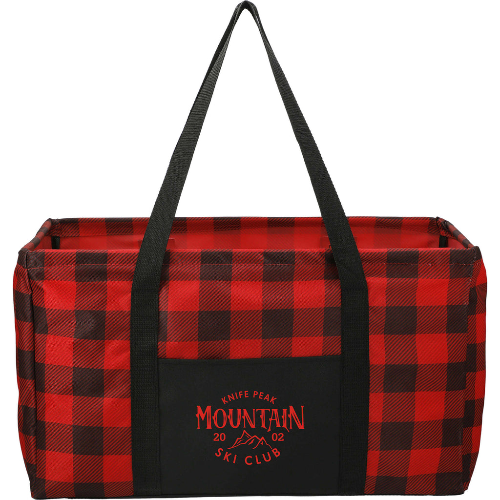 Utility Tote in Buffalo Plaid Full Color - Red/Black - Front