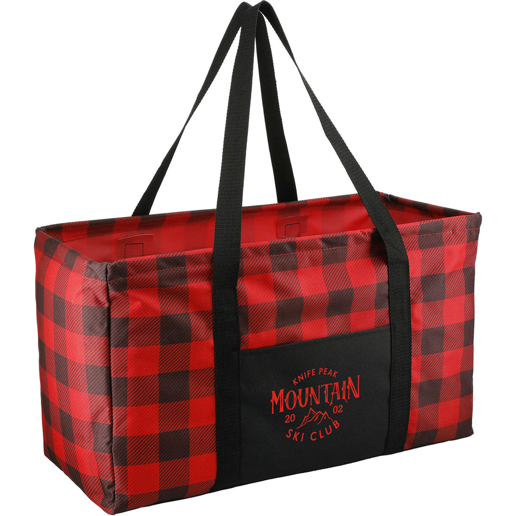 Utility Tote in Buffalo Plaid Full Color - Red/Black - Right Angle