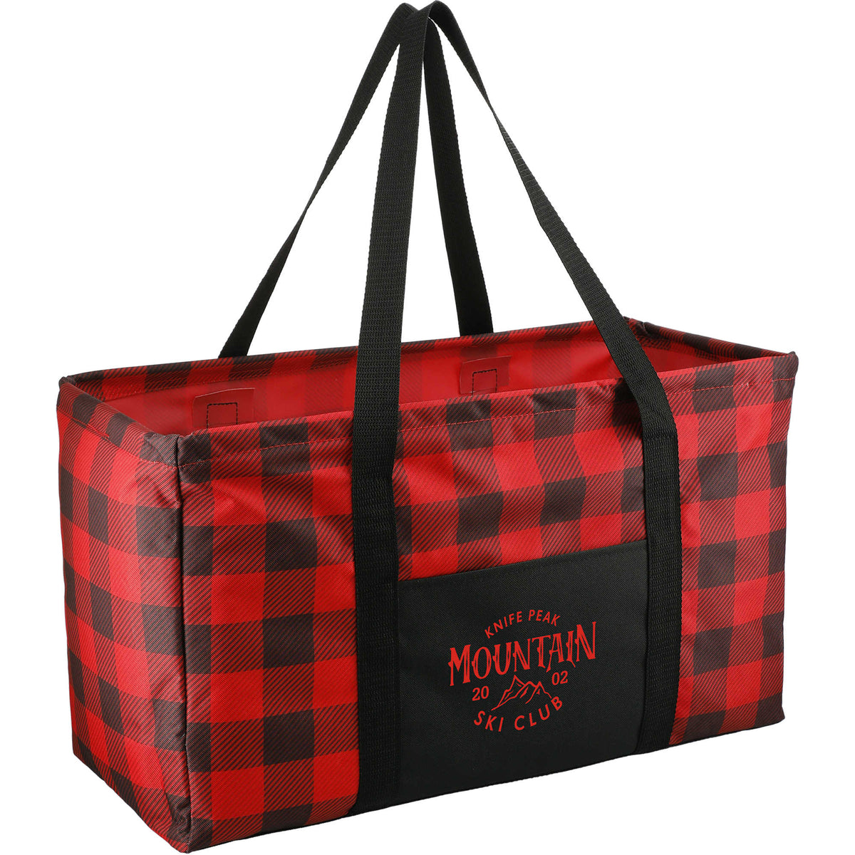 Utility Tote in Buffalo Plaid Full Color - Red/Black - Right Angle