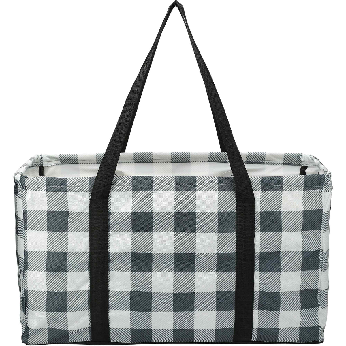 Utility Tote in Buffalo Plaid Full Color - White/Black - Back