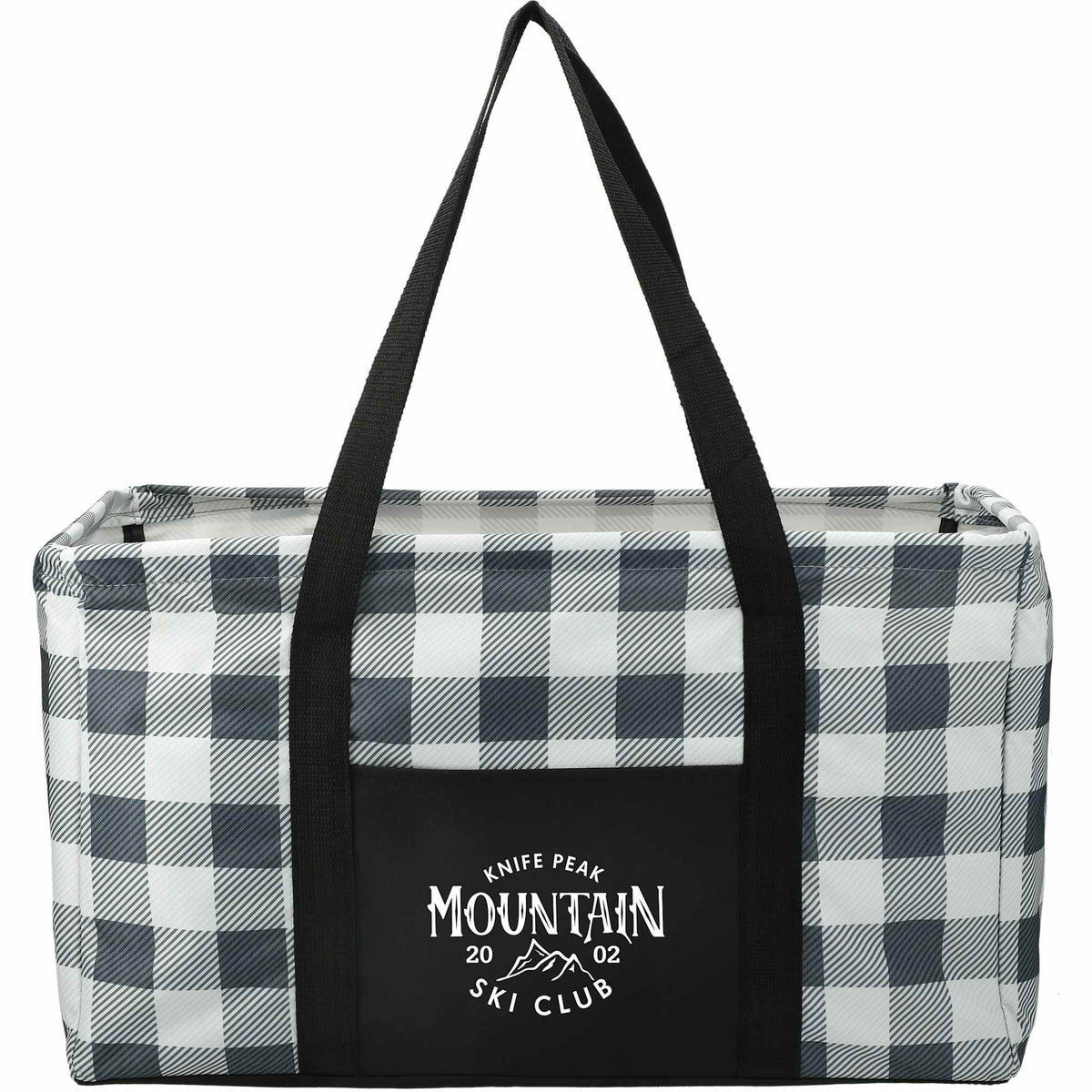 Utility Tote in Buffalo Plaid Full Color - White/Black - Front