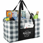 Utility Tote in Buffalo Plaid Full Color - White/Black - Right Angle 2