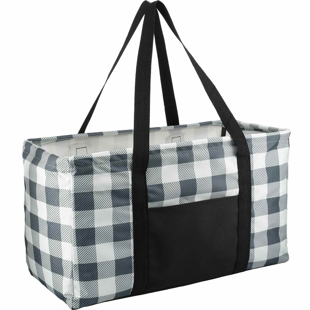 Utility Tote in Buffalo Plaid Full Color - White/Black - Right Angle 3
