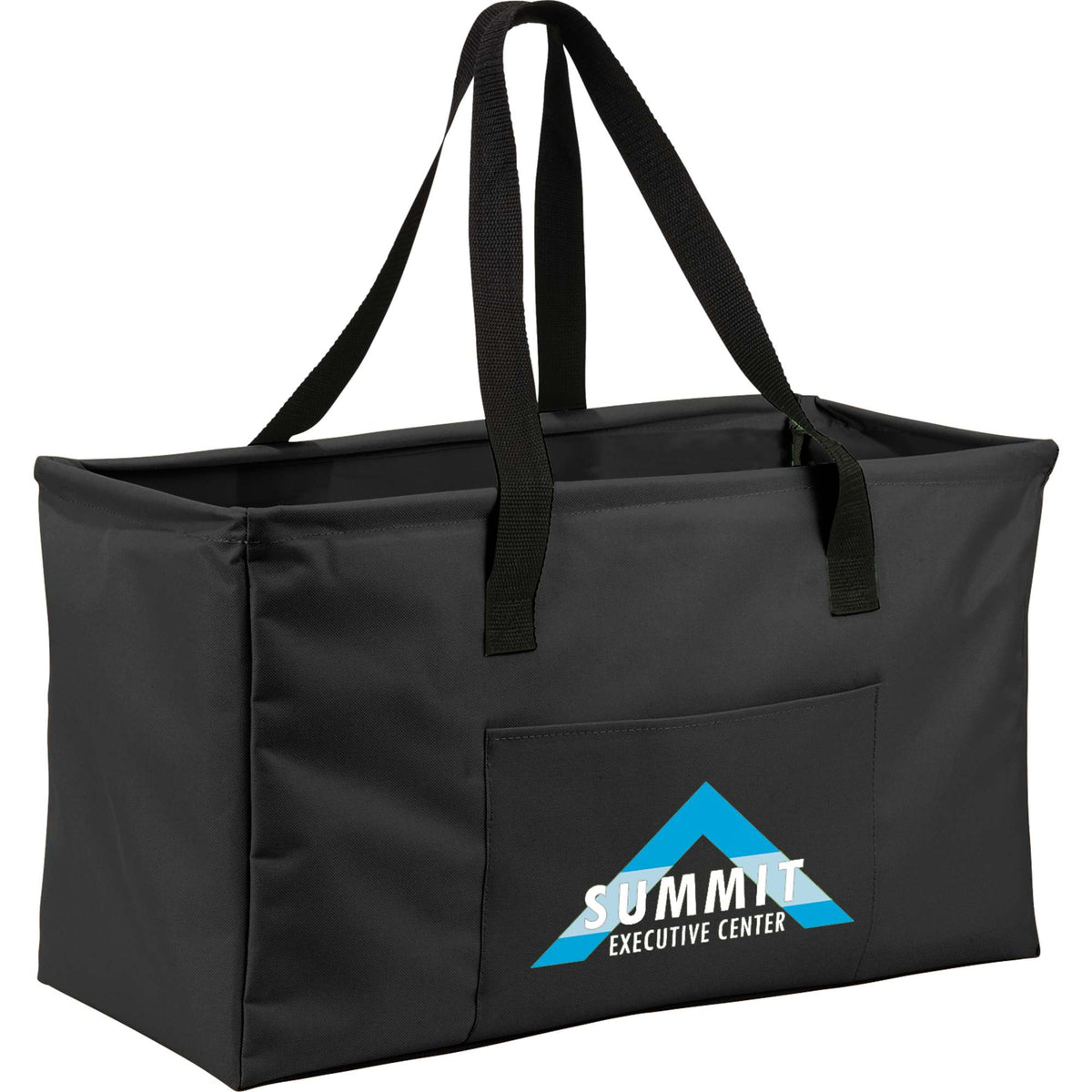 Utility Tote with Wire Rim, Large Full Color - Black - Photo