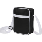 Varsity Crossbody Bag with White Trim Full Color - Black - Left Angle