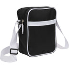 Varsity Crossbody Bag with White Trim Full Color - Black - Right Angle