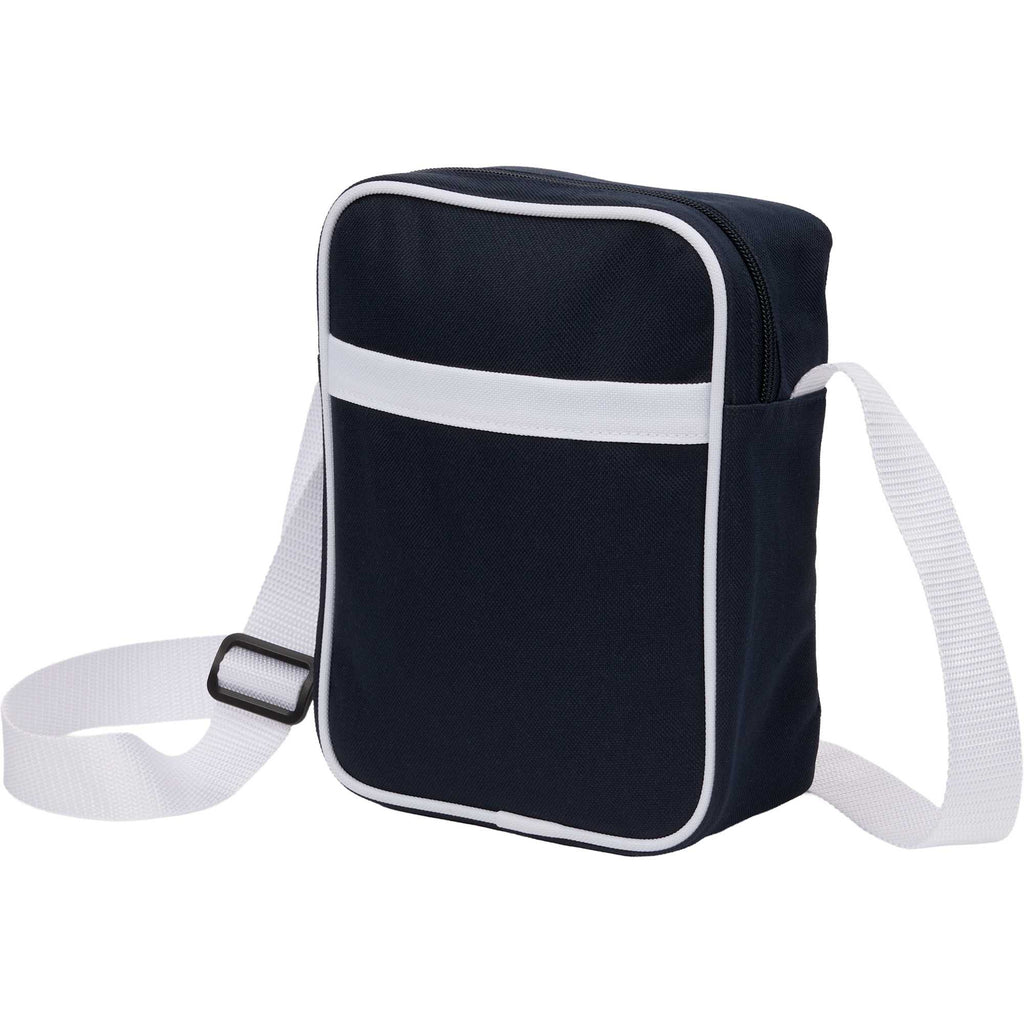 Varsity Crossbody Bag with White Trim Full Color - Navy - Left Angle
