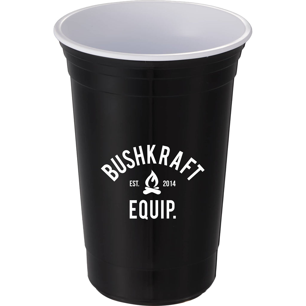 Varsity Double-Wall Party Cup, 16 oz - Black - Front