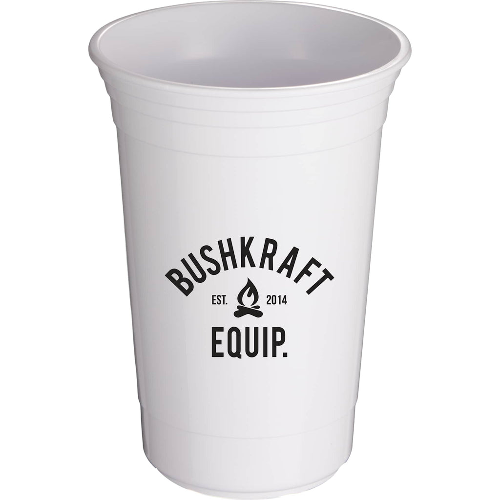 Varsity Double-Wall Party Cup, 16 oz - White - Front