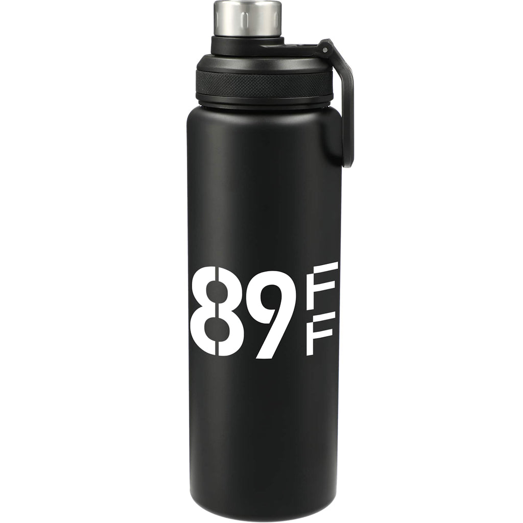 Vasco Single Wall Stainless Bottle with Dual Opening Cap, 32 oz Laser Engraving - Black - Front