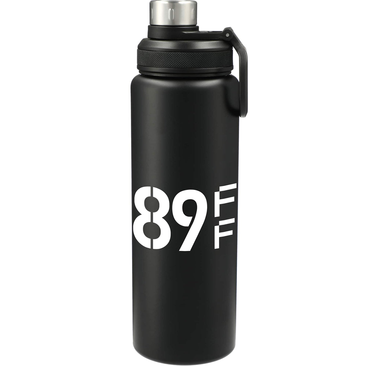 Vasco Single Wall Stainless Bottle with Dual Opening Cap, 32 oz Laser Engraving - Black - Front
