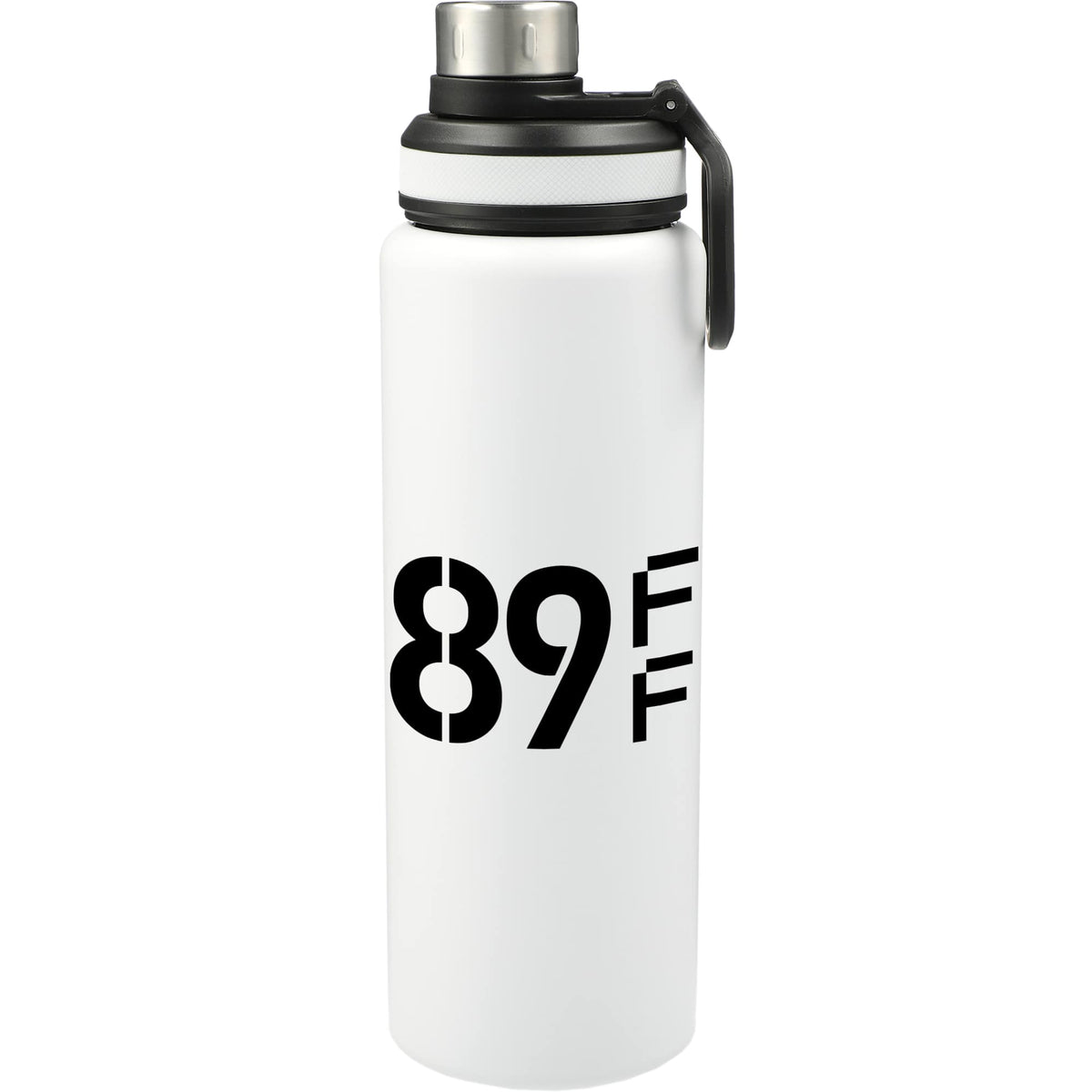 Vasco Single Wall Stainless Bottle with Dual Opening Cap, 32 oz Laser Engraving - White - Front