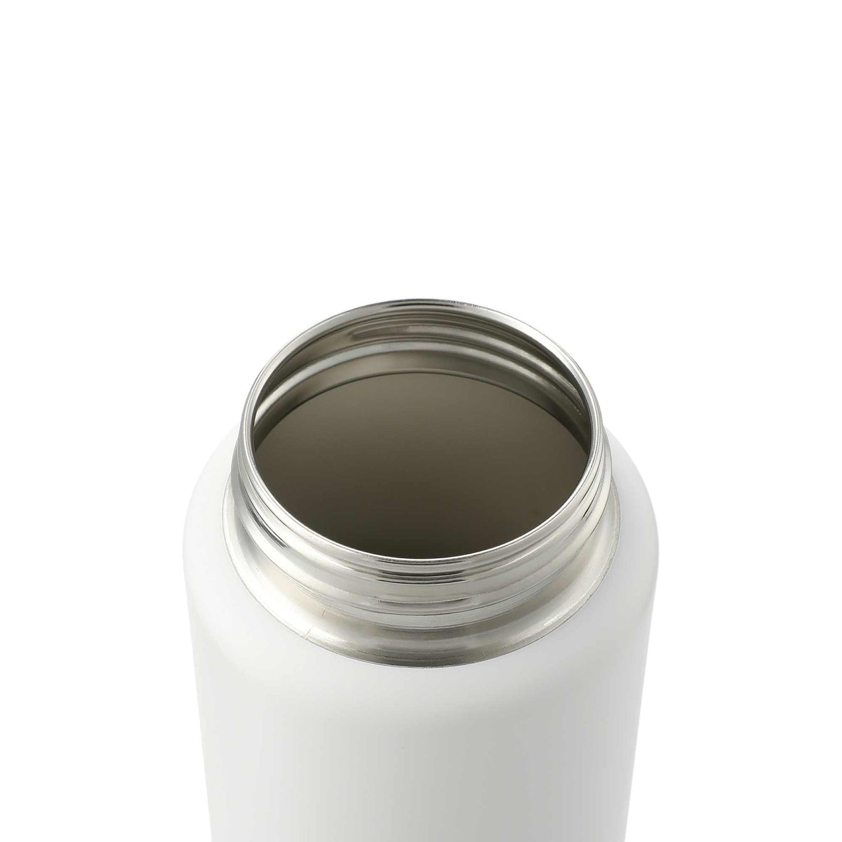 Vasco Single Wall Stainless Bottle with Dual Opening Cap, 32 oz Laser Engraving - White - Left Angle 3