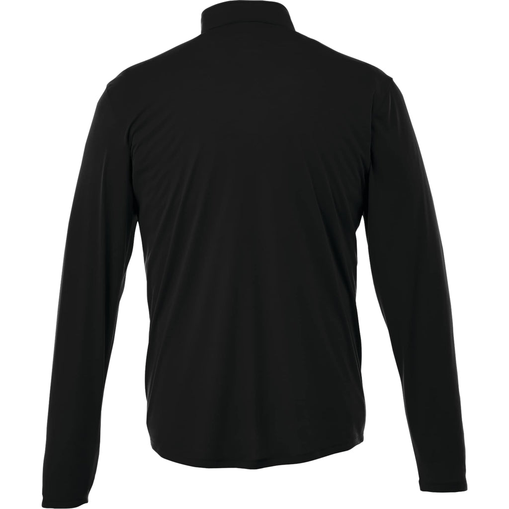 Vega Tech Quarter Zip Pullover for Men Embroidery - Black - Back Flat