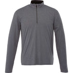 Vega Tech Quarter Zip Pullover for Men Embroidery - Heather Charcoal - Front Flat 2