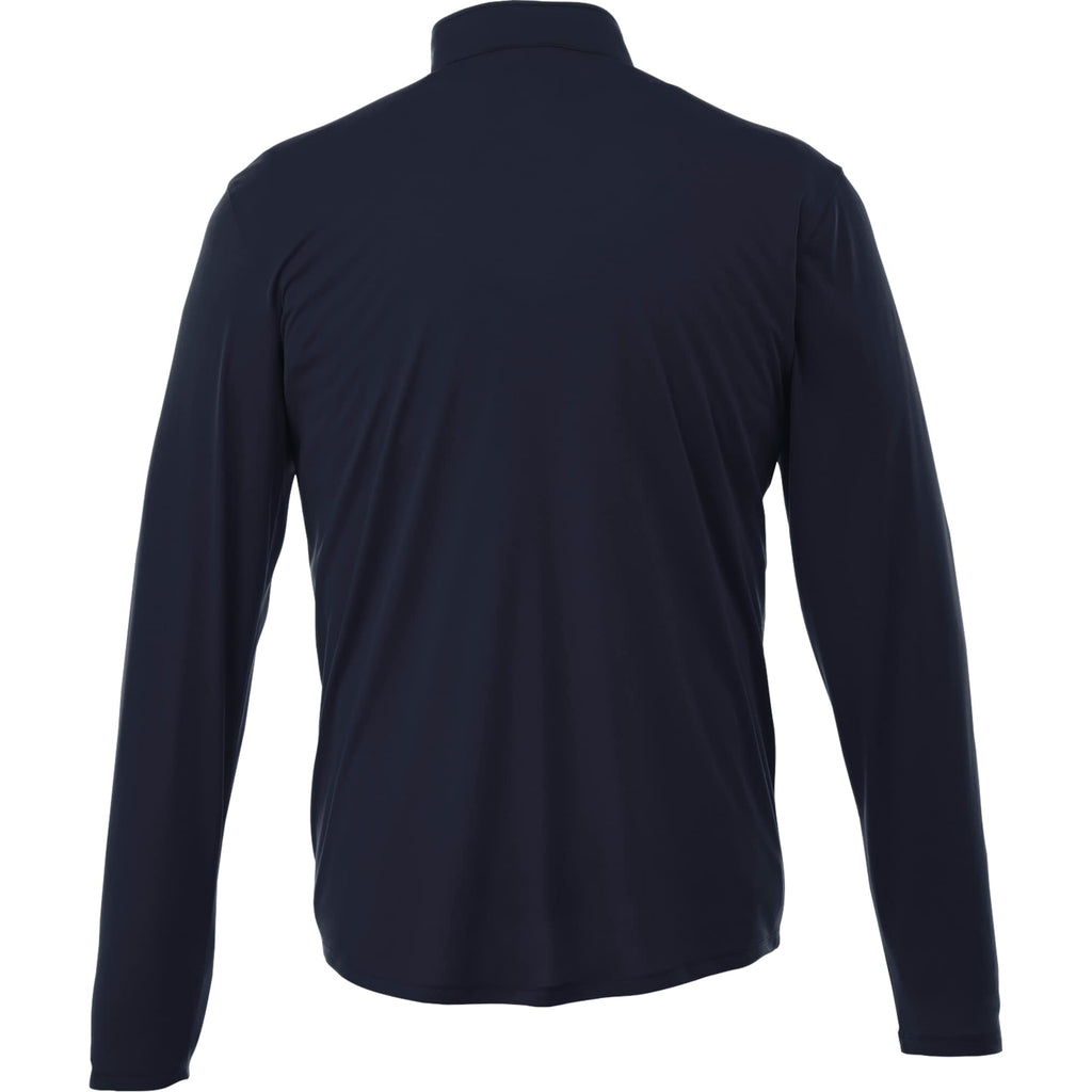 Vega Tech Quarter Zip Pullover for Men Embroidery - Navy - Back Flat