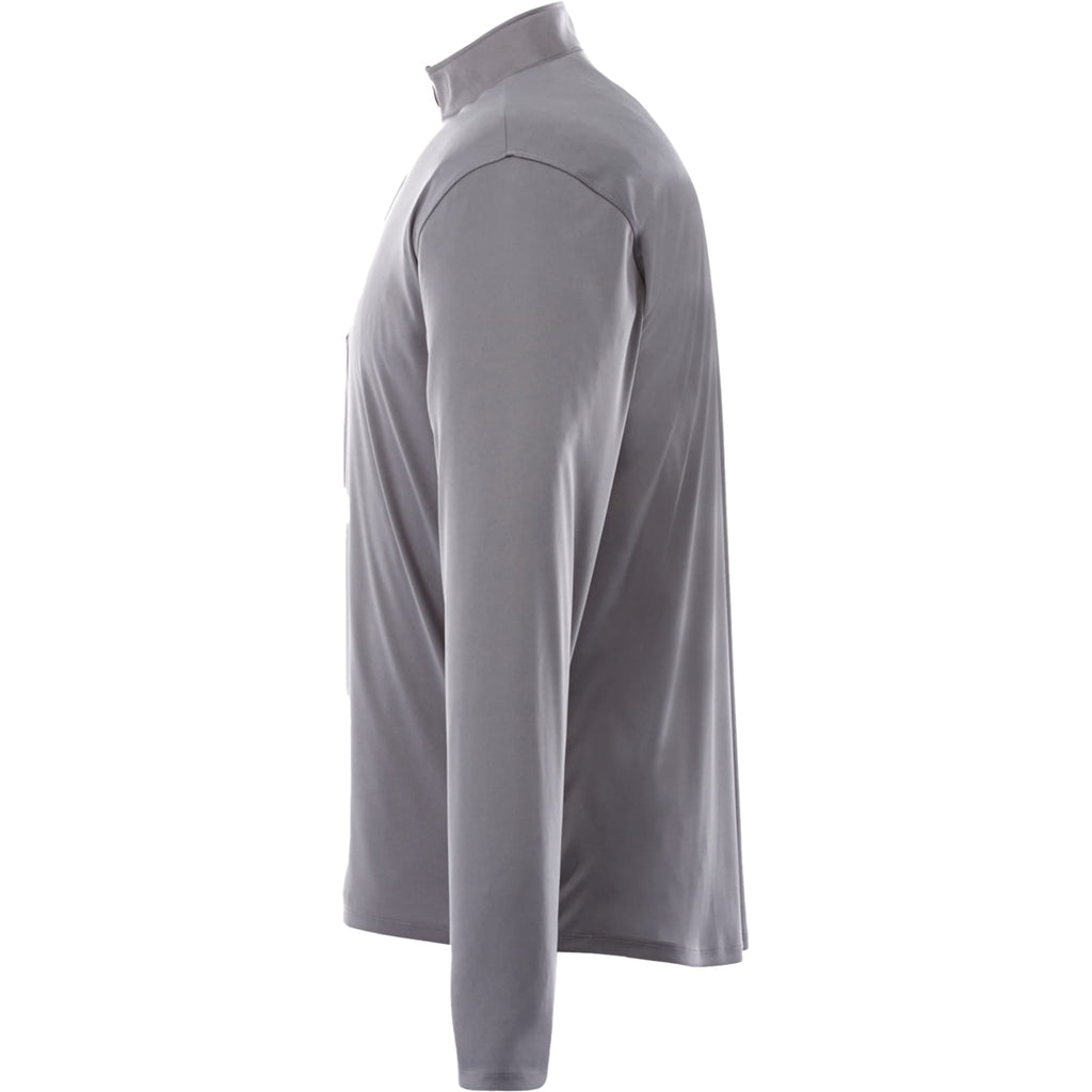 Vega Tech Quarter Zip Pullover for Men Embroidery - Steel Grey - Left Side