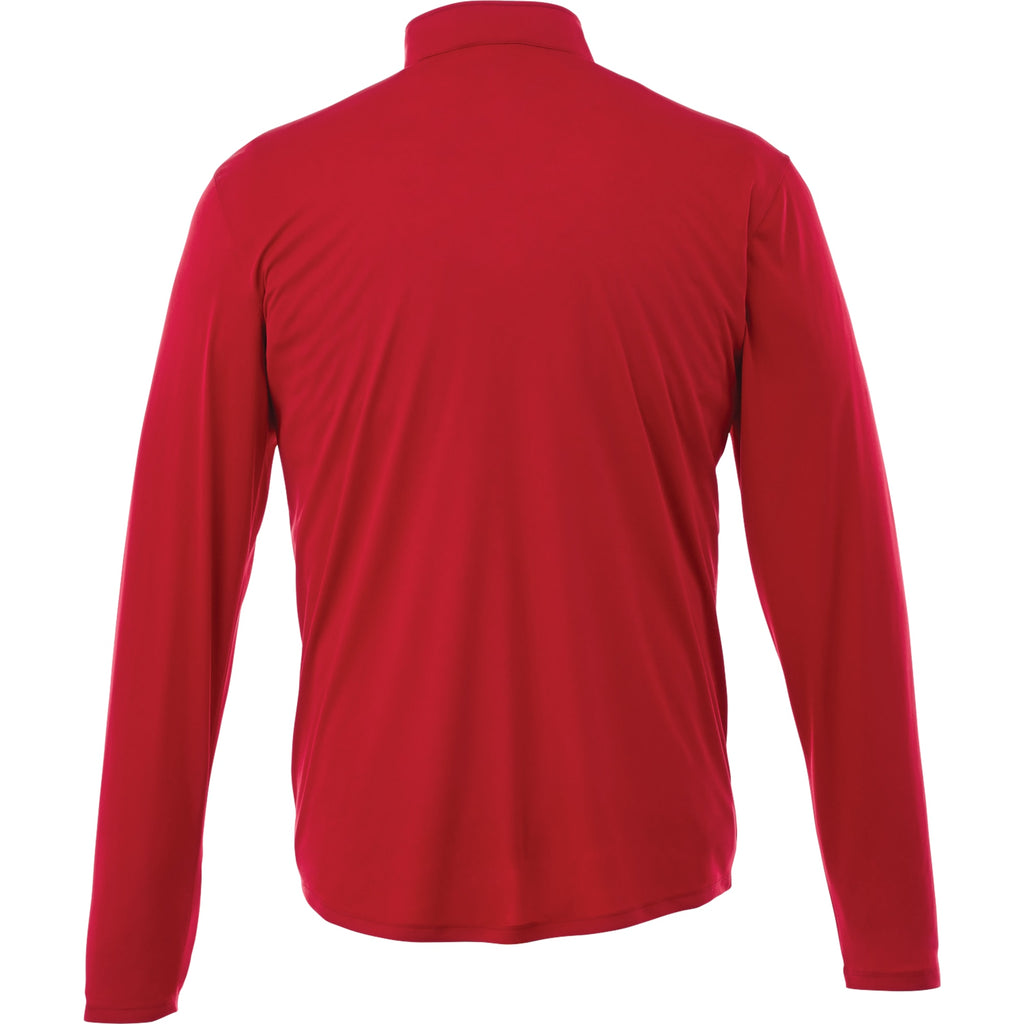 Vega Tech Quarter Zip Pullover for Men Embroidery - Team Red - Back Flat 2