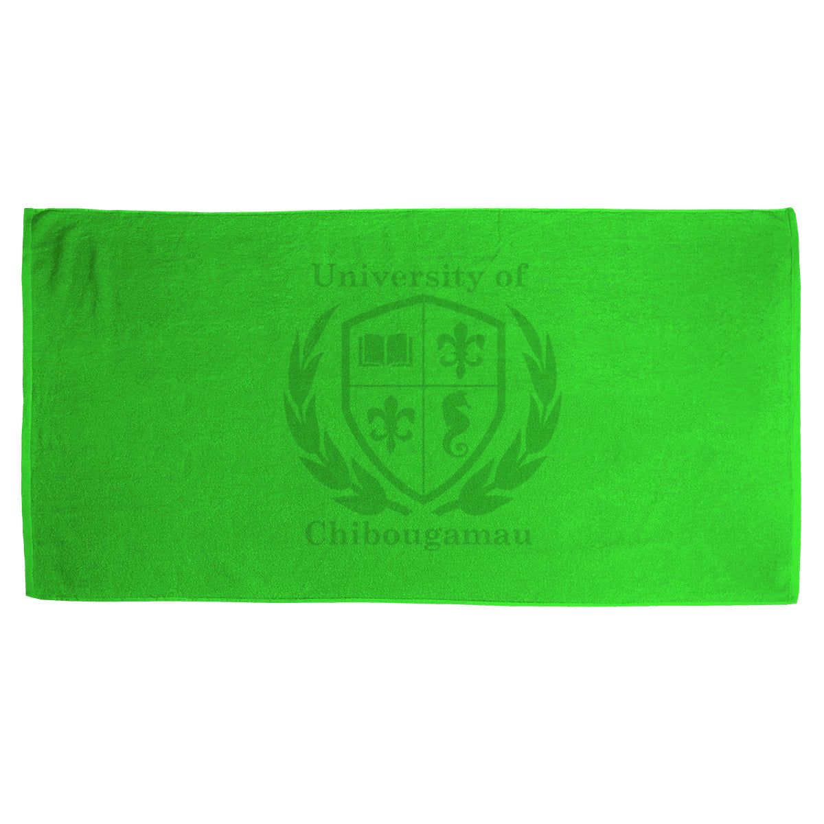 Velour Beach Towel, 35 x 60 Inches - Kiwi - Silk Screen