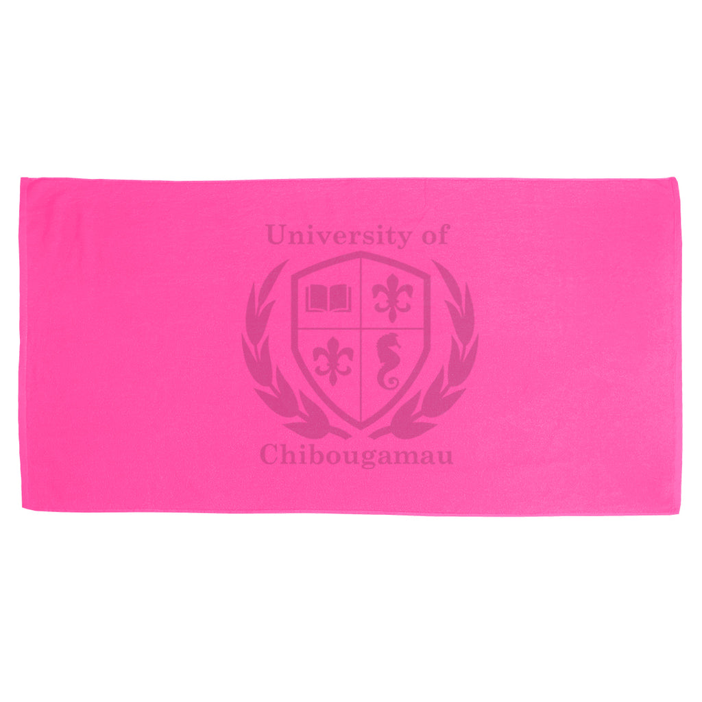 Velour Beach Towel, 35 x 60 Inches - Pink - Silk Screen