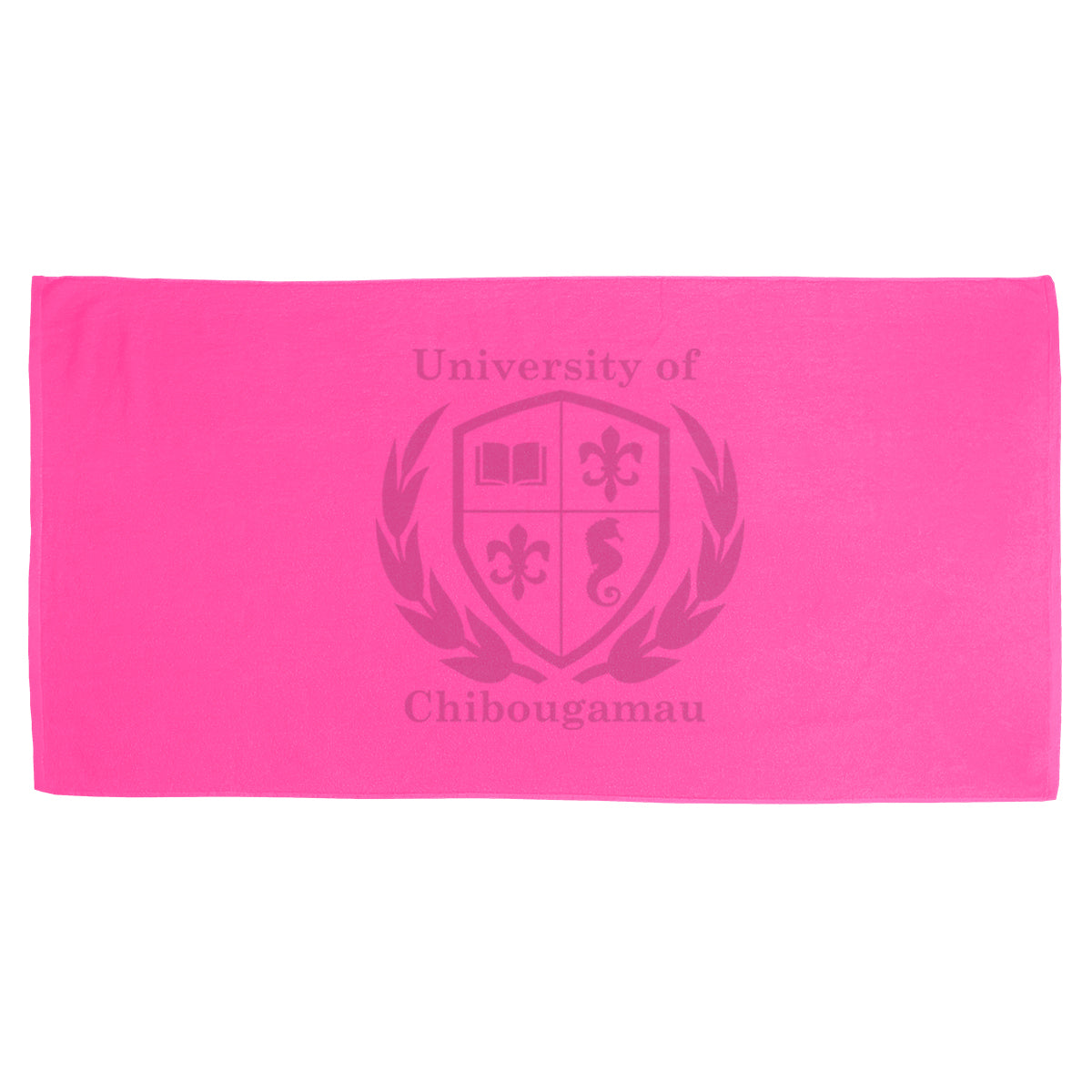 Velour Beach Towel, 35 x 60 Inches - Pink - Silk Screen