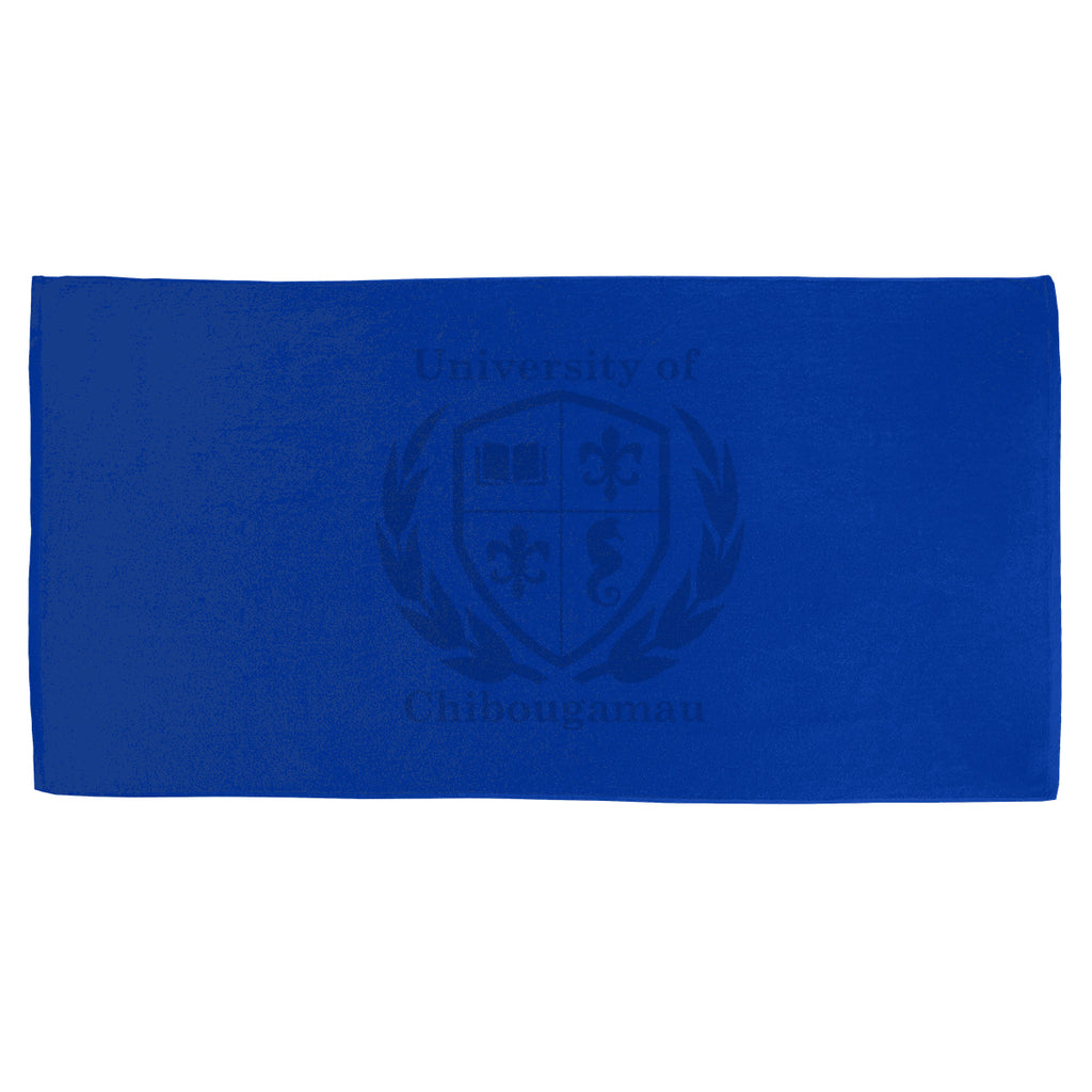Velour Beach Towel, 35 x 60 Inches - Royal Blue - Silk Screen