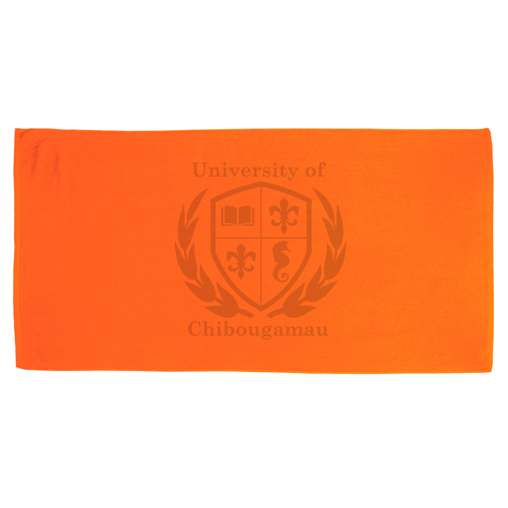 Velour Beach Towel, 35 x 60 Inches - Tangerine - Silk Screen