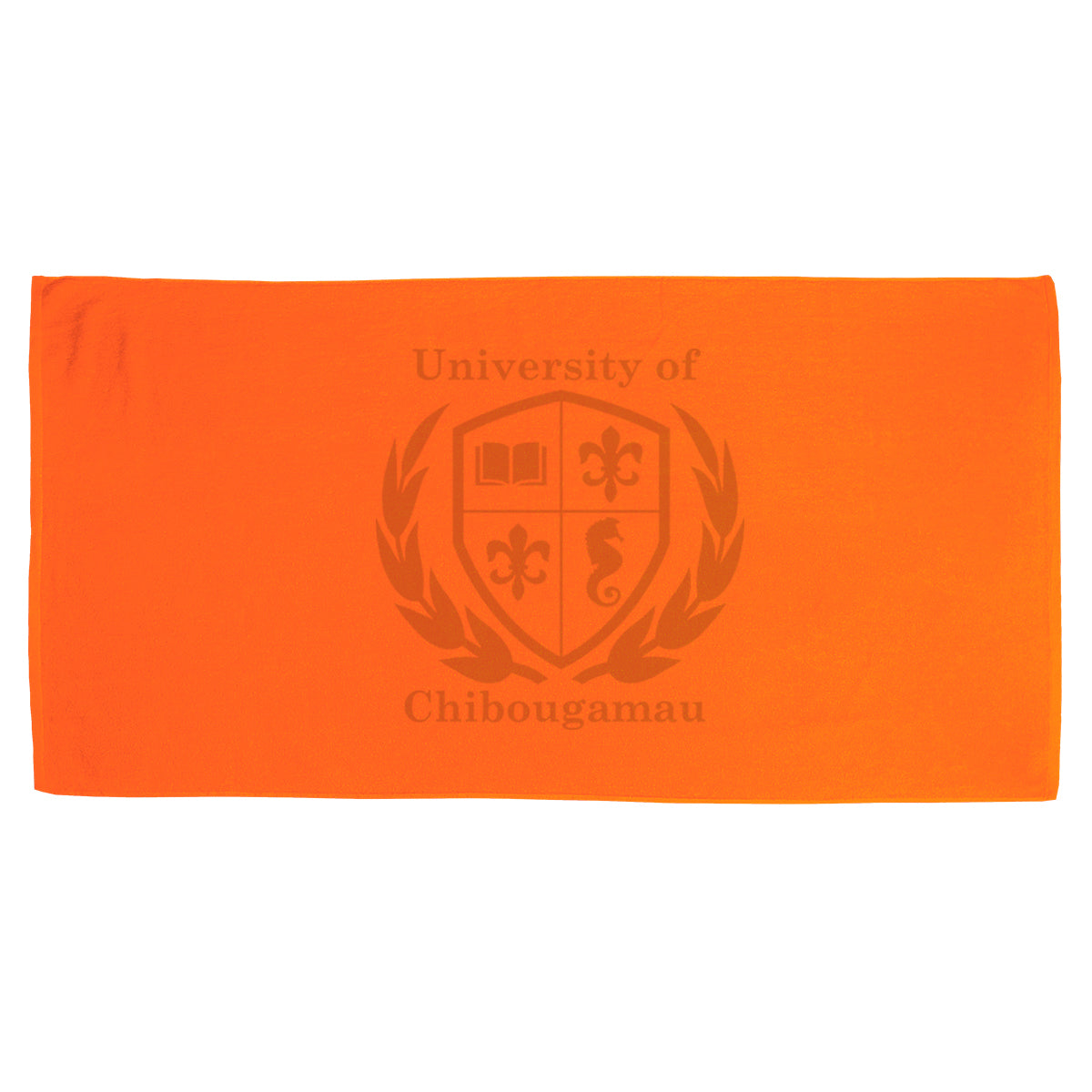 Velour Beach Towel, 35 x 60 Inches - Tangerine - Silk Screen