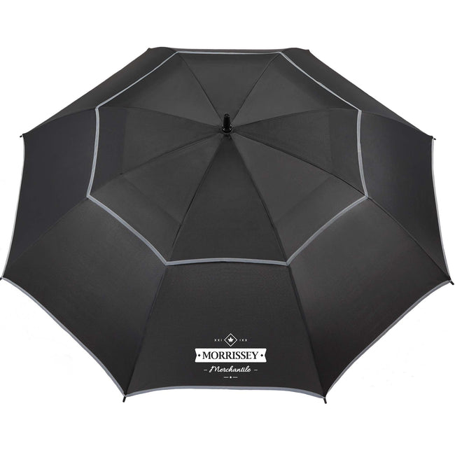 Vented Golf Umbrella with Reflective Trim in Recycled PET, 62 Inches Full Color