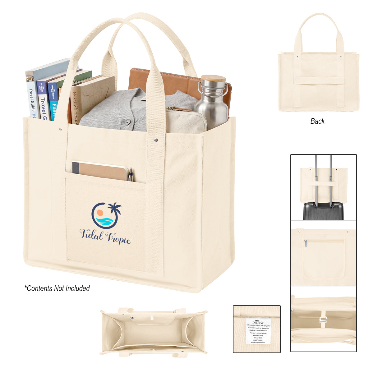 Ventura Recycled Cotton Tote Bag, 24 oz Embroidery