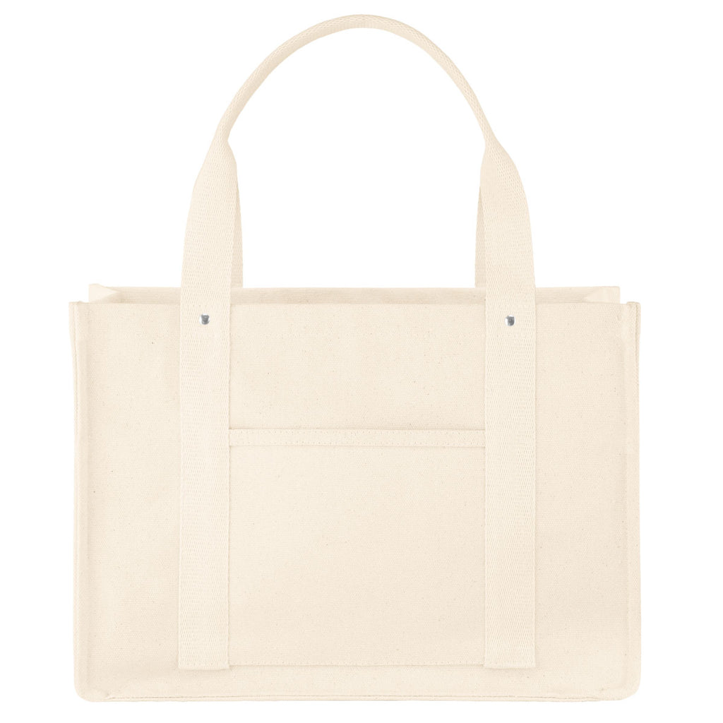 Ventura Recycled Cotton Tote Bag, 24 oz Embroidery - Natural - Front