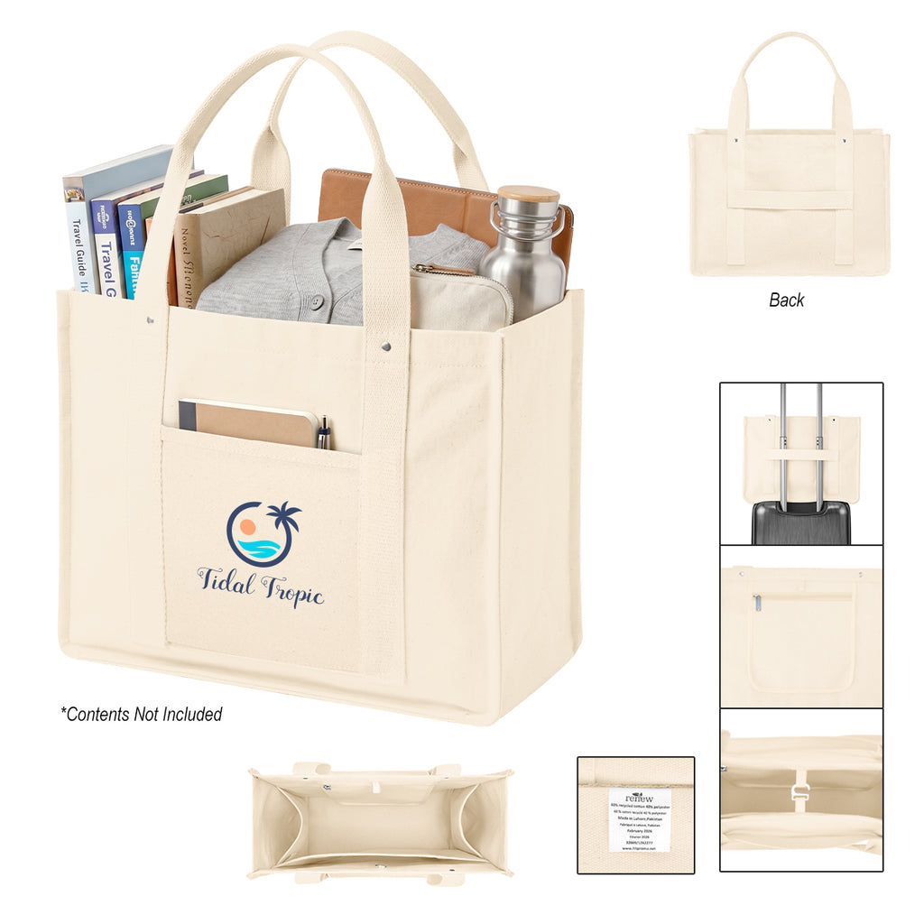 Ventura Recycled Cotton Tote Bag, 24 oz Embroidery - Ventura 24 Oz. Recycled Cotton Tote Bag