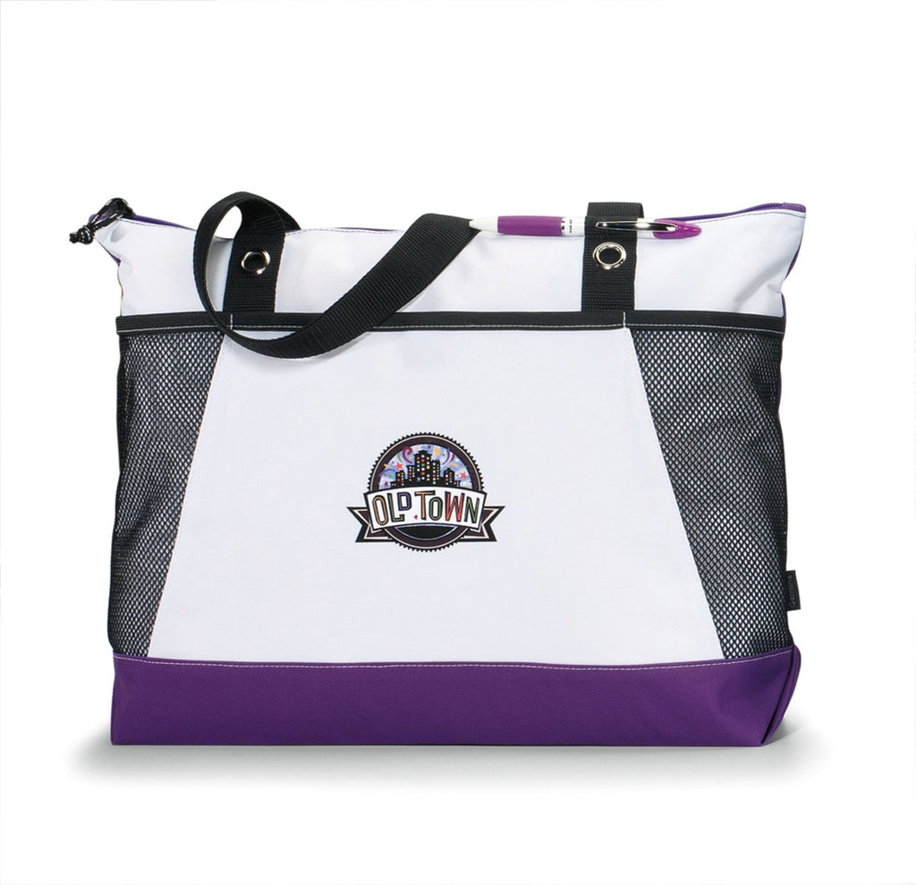 Venture Convention Tote with Mesh Bottle Pockets Transfer - Purple - View 1