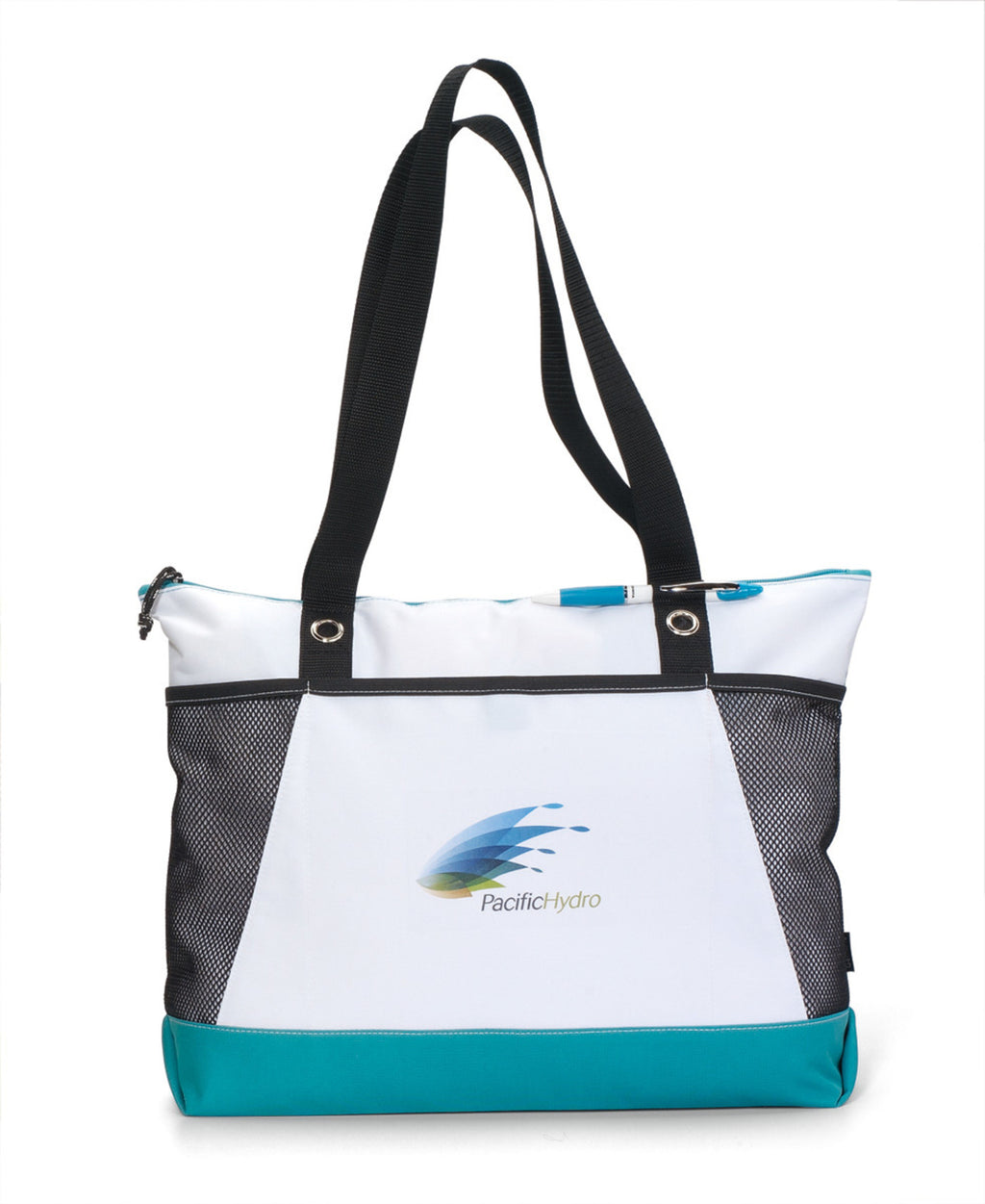 Venture Convention Tote with Mesh Bottle Pockets Transfer - Turquoise - View 1