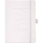 Vienna Soft Touch Hardcover Journal, 5 x 7 Inches Debossing - White - Front