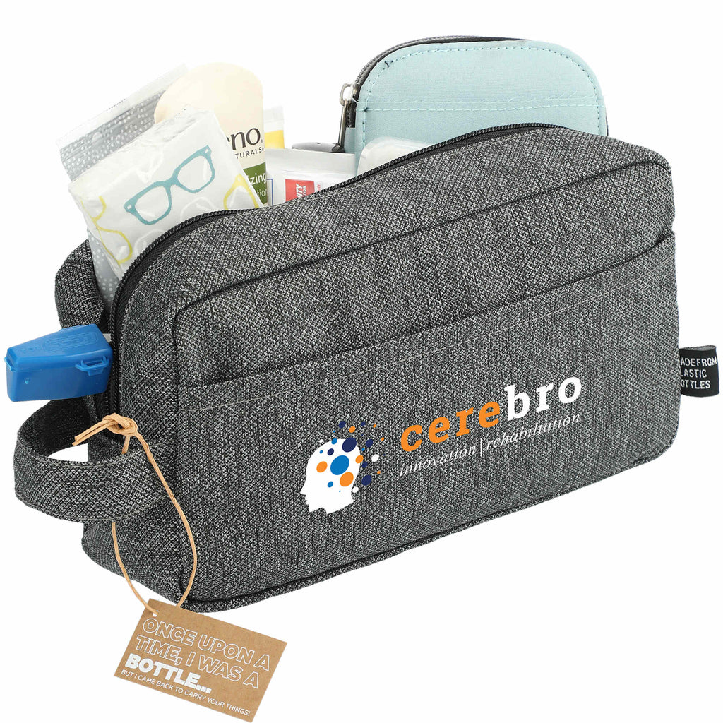 Vila Dopp Kit in Recycled Polyester Full Color - Graphite - Right Angle 2